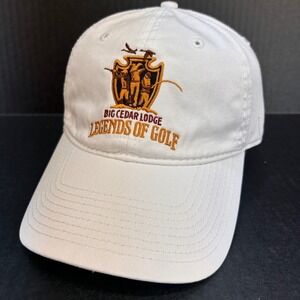 Legends of Golf Mens White Gear Headwear Bass Pro Strapback Hat OSFA